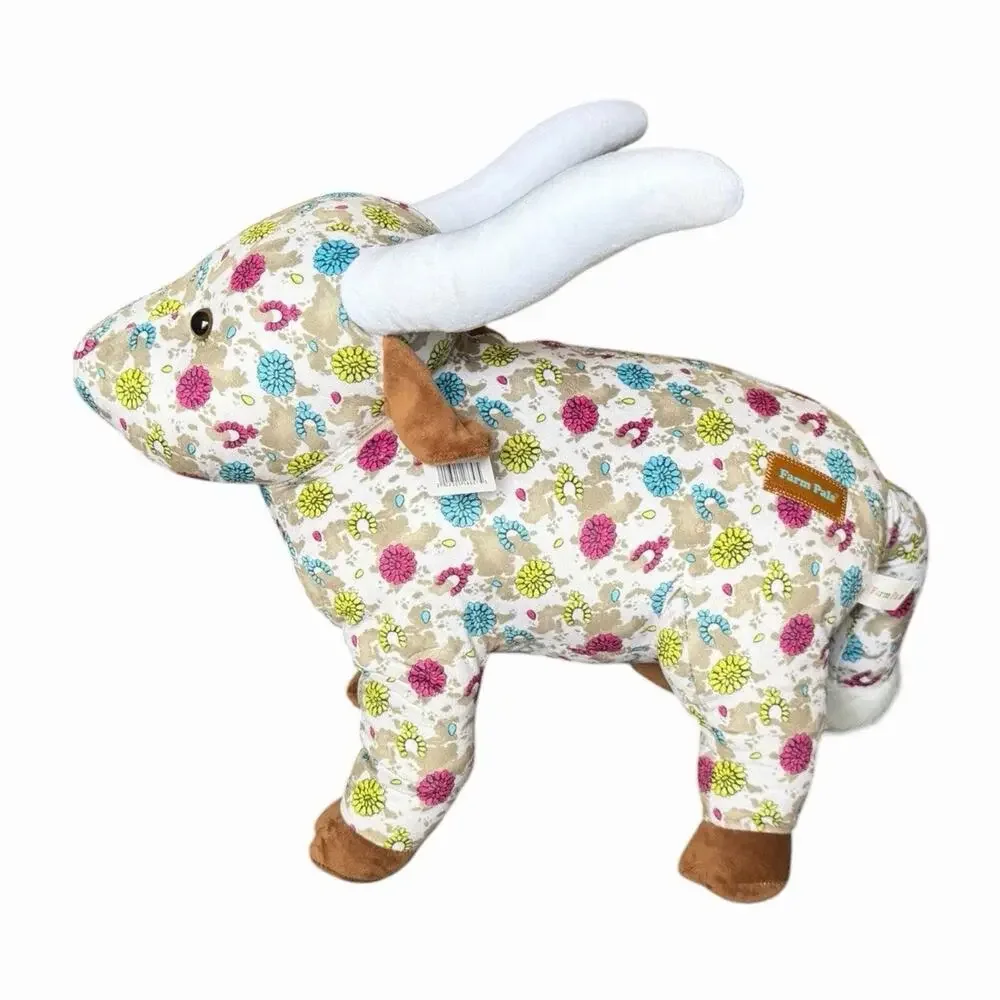 Western Linens Farm Pal Conchos Longhorn Plush Standing Floral Cow NWT Large